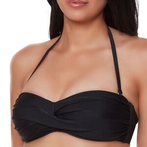 Bar Iii Twist Bandeau Bikini Top - Black